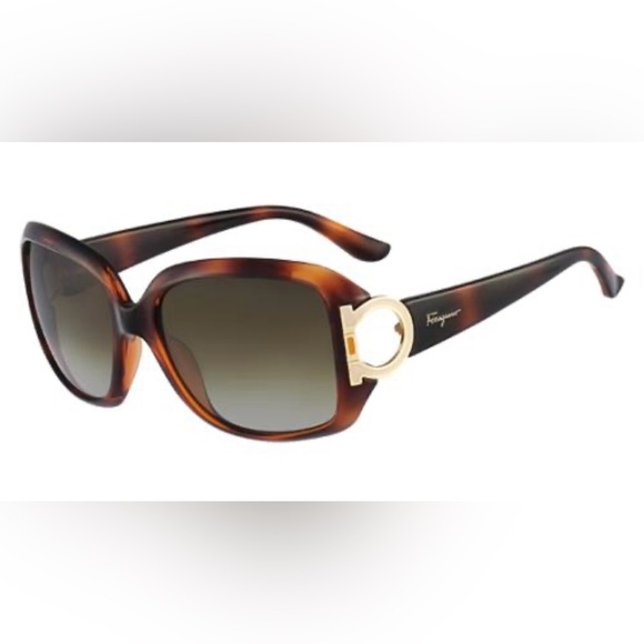 Rare!! SALVATORE FERRAGAMO SF666S 238 FRAMES SUNGLASSES 55-17-125 W/ CASE ETC